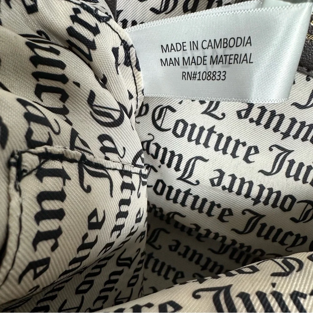 JUICY COUTURE Vintage Heritage White Heart Velour Satchel - Picture 11 of 13